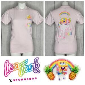 Lisa Frank X SpongeBob SquarePants Pocket T-Shirt Hot Topic Exclusive, sz XS